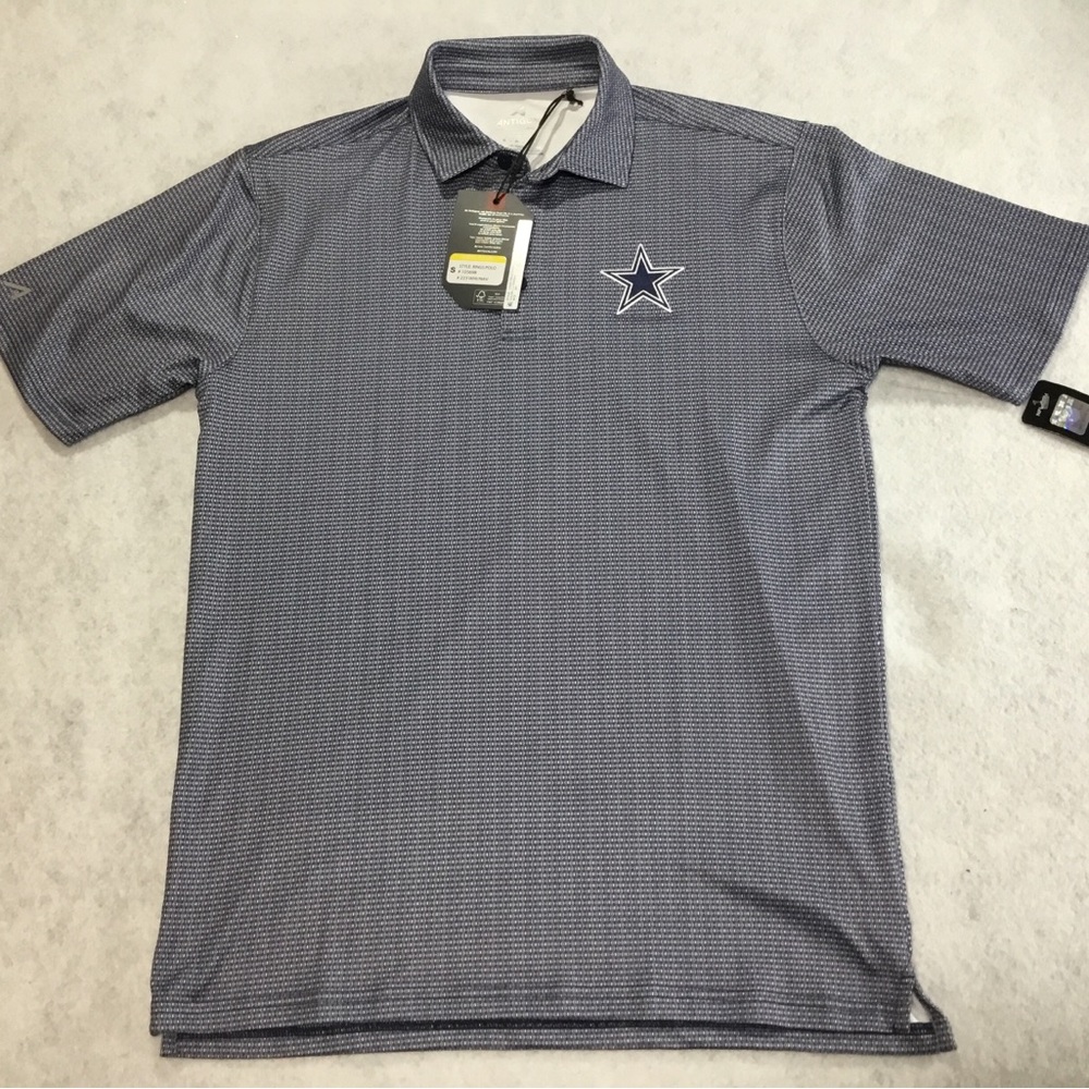 Antigua Dallas Cowboys Heather Navy/White Polo SZ Small #1599